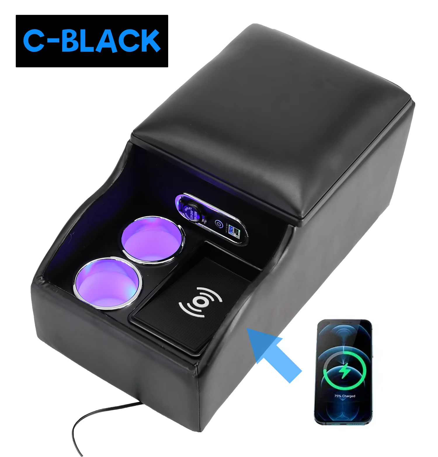 Kuxiang 002 Universal Car Multifunctio<i></i>nal Armrest Box - Center Co<i></i>nsole Storage Cup Holder